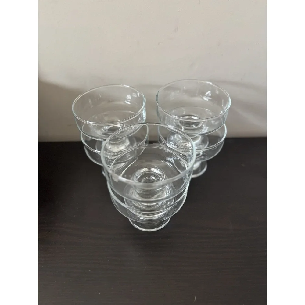 6 Pack Crystal Glass Dessert Bowls, 6.5 oz Ice Cream, Fruit, Pudding, VINTAGE